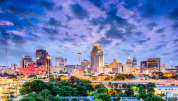 San Antonio Texas skyline at night